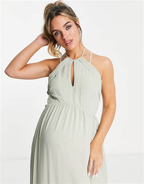 asos umstandsmode|asos neckholder salbeigrüne.